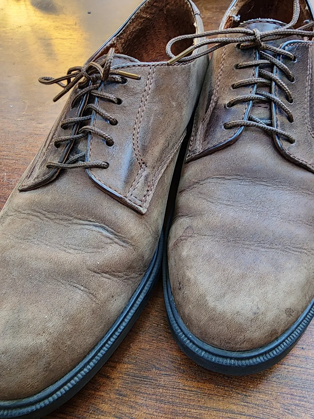 Vintage Thornton Bay Brown Nubuck Suede Leather Derby Oxford Shoes